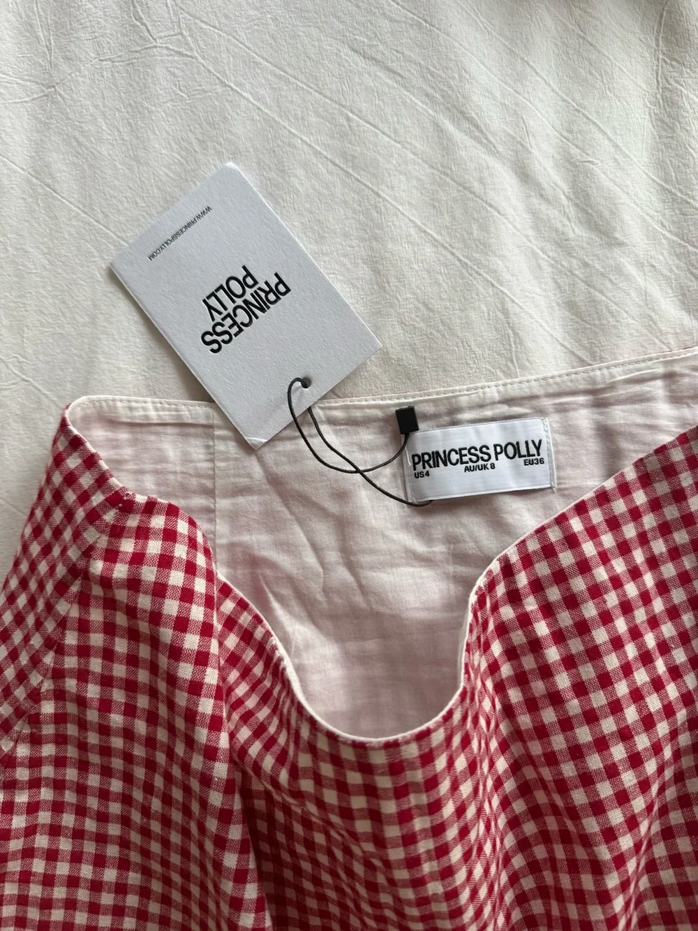 Princess Polly Red & White Gingham Mini Skirt - Picture 4 of 8